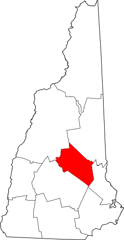 Karte von Belknap County innerhalb von New Hampshire