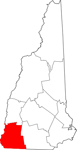 Karte von Cheshire County innerhalb von New Hampshire