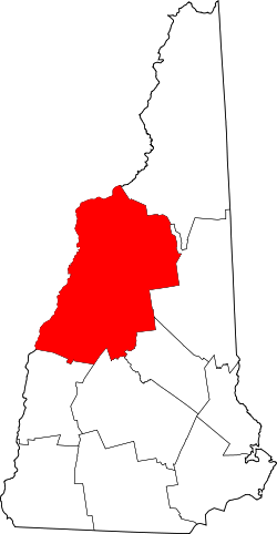 Karte von Grafton County innerhalb von New Hampshire