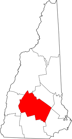 Karte von Merrimack County innerhalb von New Hampshire