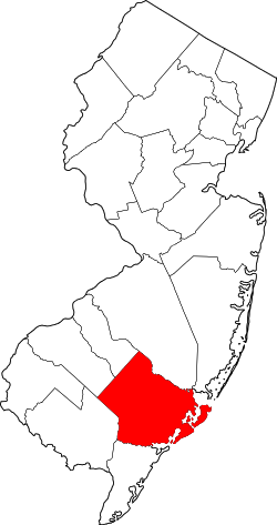 Karte von Atlantic County innerhalb von New Jersey