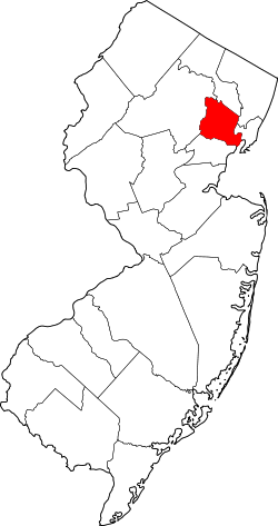 Karte von Essex County innerhalb von New Jersey