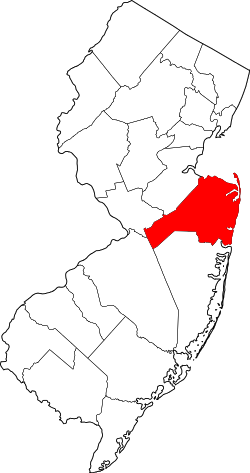 Karte von Monmouth County innerhalb von New Jersey