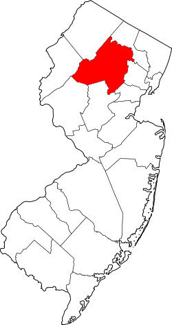 Karte von Morris County innerhalb von New Jersey
