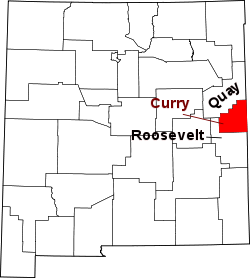 Karte von Curry County innerhalb von New Mexico