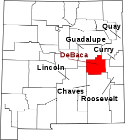 Karte von DeBaca County innerhalb von New Mexico