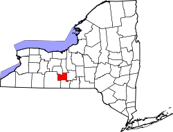 Karte von Schuyler County innerhalb von New York