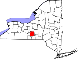 Karte von Tompkins County innerhalb von New York