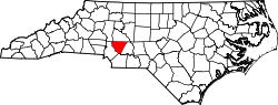 Karte von Cabarrus County innerhalb von North Carolina
