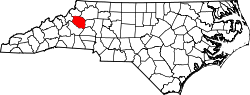 Karte von Caldwell County innerhalb von North Carolina