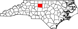 Karte von Guilford County innerhalb von North Carolina
