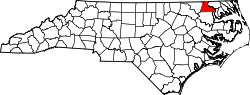 Karte von Hertford County innerhalb von North Carolina