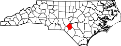 Karte von Hoke County innerhalb von North Carolina