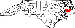 Karte von Hyde County innerhalb von North Carolina