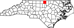 Karte von Person County innerhalb von North Carolina
