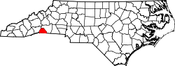 Karte von Polk County innerhalb von North Carolina