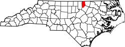 Karte von Vance County innerhalb von North Carolina