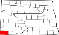 Karte von Bowman County innerhalb von North Dakota