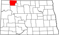 Karte von Burke County innerhalb von North Dakota