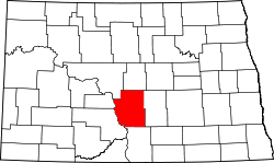 Karte von Burleigh County innerhalb von North Dakota