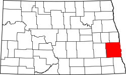Karte von Cass County innerhalb von North Dakota