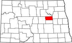 Karte von Eddy County innerhalb von North Dakota