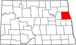 Karte von Grand Forks County innerhalb von North Dakota