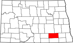 Karte von LaMoure County innerhalb von North Dakota