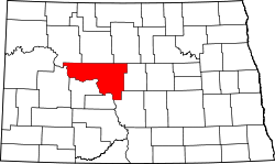 Karte von McLean County innerhalb von North Dakota