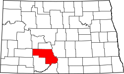 Karte von Morton County innerhalb von North Dakota