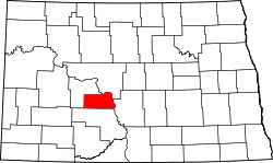 Karte von Oliver County innerhalb von North Dakota