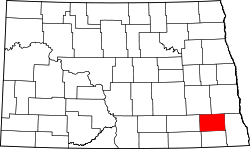 Karte von Ransom County innerhalb von North Dakota