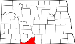 Karte von Sioux County innerhalb von North Dakota