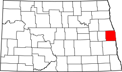 Karte von Traill County innerhalb von North Dakota