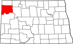 Karte von Williams County innerhalb von North Dakota