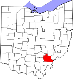 Karte von Athens County innerhalb von Ohio