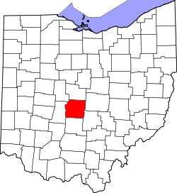 Karte von Franklin County innerhalb von Ohio