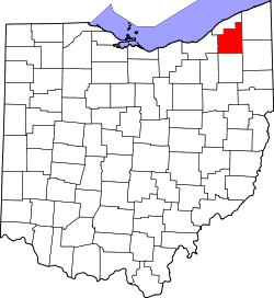 Karte von Geauga County innerhalb von Ohio