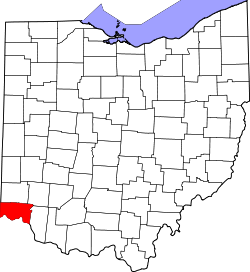 Karte von Hamilton County innerhalb von Ohio