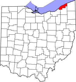 Karte von Lake County innerhalb von Ohio