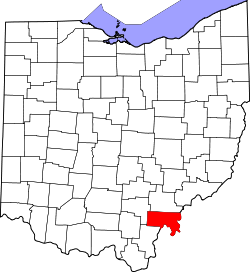 Karte von Meigs County innerhalb von Ohio