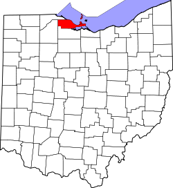 Karte von Ottawa County innerhalb von Ohio