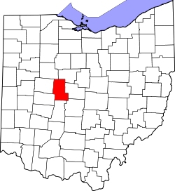 Karte von Union County innerhalb von Ohio