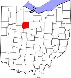 Karte von Wyandot County innerhalb von Ohio