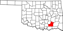 Karte von Atoka County innerhalb von Oklahoma