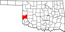 Karte von Beckham County innerhalb von Oklahoma