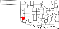 Karte von Greer County innerhalb von Oklahoma