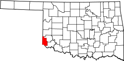 Karte von Harmon County innerhalb von Oklahoma