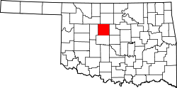 Karte von Kingfisher County innerhalb von Oklahoma