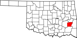 Karte von Latimer County innerhalb von Oklahoma